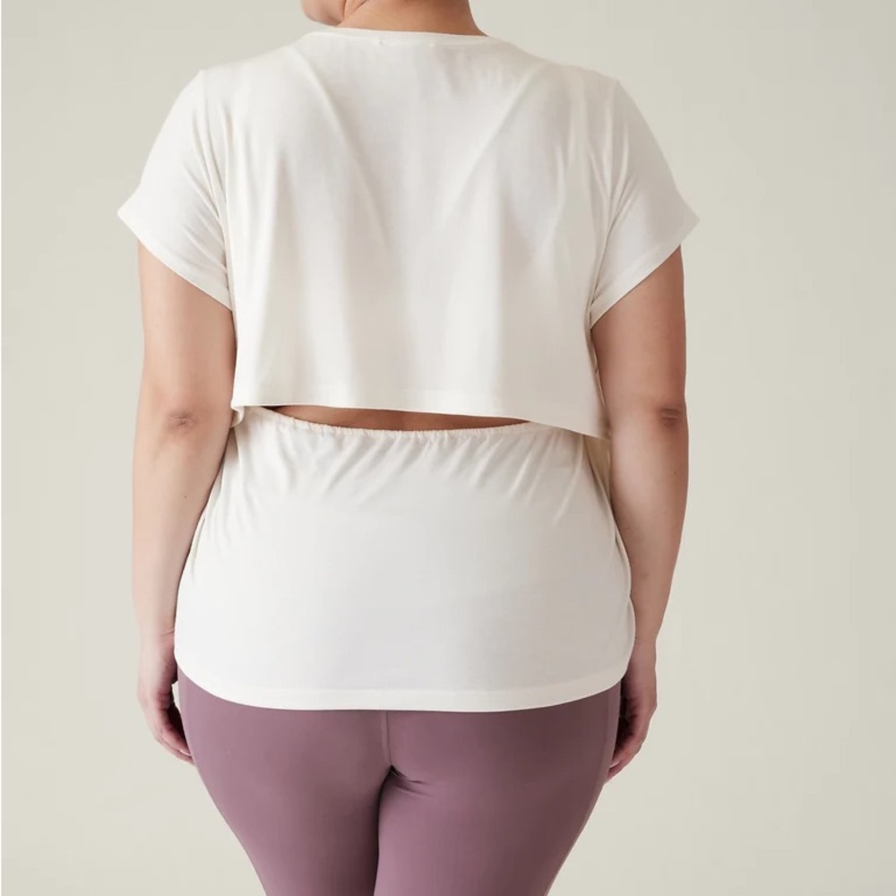 NWT Athleta Air Out Cinch Tee White Size Medium
